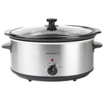 Progress 6.5L Slow Cooker & Glass Lid 3 Heat Settings Removable Cooking/ Crock