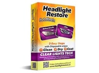 Headlight Restore, Kit de Rénovation Instantanée pour Phares Oxydés, Ternes ou Brumeux en 2 Minutes, sans Ponçage, Résultats Durables et Amélioration de la Visibilité