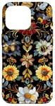 Coque pour iPhone 16 Pro Beau motif abeilles et fleurs noires