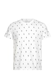 Allover Pony Cotton Jersey Sleep Shirt Tops T-shirts Short-sleeved White Polo Ralph Lauren Underwear