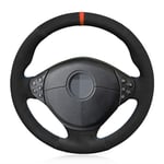 SODMLZ Couvre-Volant de Voiture de marqueur Rouge en Daim Noir Cousu à la Main, pour BMW M Sport E36 1996-2000 E39 1995-2001 M5 1998-2000 E38