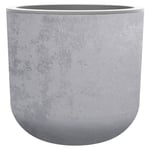 EDA - Pot Rond 40 cm Basalt'Up 32,5 L - Décor Imitation Béton - Simple Paroi - Zone de Rétention d'eau - Ø 38,5 x H.36,8 cm - Gris béton