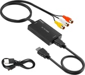 Convertisseur Av Vers Hdmi, Entrée Rca, Sortie Vidéo, Adaptateur Audio Avec Câble Hdmi Pour Sky/Dvd/Stb Pour L'Affichage Sur Hdtv Zhqrca03[VID060026]