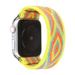 VeveXiao Braided Solo Loop Stretchy Strap Compatible with Apple Watch Band 44mm 42mm iWatch Series 5/4/3/2/1 Stretch Elastics Wristbelt (42/44mm, Yellow gray)
