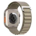 Lämplig för äpplen Alpine Loop Strap för Apple Watch Ultra Band 49mm 45mm 44mm 42mm 41mm 40mm Metall C-Hook Armband iwatch SE series 9 8 7 Olive 42mm 44mm 45mm 49mm