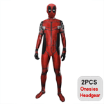 Deadpool-dräkt Cosplay Barn Vuxen Dräkt Anime Superhjälte Cosplay Death Watcher Anime Vuxen Service Leotard Mössor Tillbehör Anime-WELLNGS 2 PCS 2 PCS L