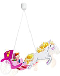 Elobra Lampe enfants Plafonnier Chevaux Carrosse Princesse, chambre d'enfant, bois, rose, A + +