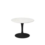 Knoll - Saarinen Low Round Table For Outdoor, H: 36 cm, Ø 51 cm, Svart underrede - Soffbord utomhus - Eero Saarinen - Vit - Metall/Plast