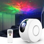 Stjärnprojektor, LED Galaxy-projektorljus med nebulosa, nattljusprojektor med fjärrkontroll [Energiklass A+](Vit)