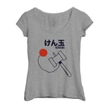 T-Shirt Femme Col Echancré Kendama Bilboquet Japon Asie Culture Jouet