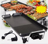 Large Electric Teppanyaki Grill Plate - Smokeless Non-Stick Tabletop BBQ Hot Pla