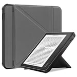 STAECASE Antichoc Housse pour KOBO Libra 2 Coque - Étui KOBO Libra2 Liseuse eBook Housse avec Support Pliant Housse Protection Coque (Gris)