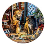 Puckator Lisa Parker Purrlock Holmes Cat Picture Clock - Wall Clock Clocks - Mens Cute Cool Preppy Home Gaming Room Bedroom Office Decor Decoration - Asthetic Accessories Stuff Men Things