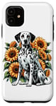 Coque pour iPhone 11 Sunflowers Dalmatian Dalmatians Dal Dally Dog