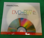 10 Genuine Memorex Blank DVD+RW 10 discs 4.7GB 4x 120 mins Rewritable Jewel case