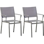 Fauteuil de jardin empilable en textilène et aluminium Stockholm (Lot de 2)