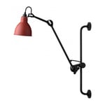 210 Vegglampe Svart/Rød - Lampe Gras