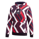 Adidas M Aop Hoodie Sweatshirt - White/Scarlet/Legacy Red/Legend Ink, XX-Large