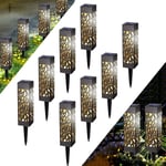 Lumière Solaire Extérieure,IP65 étanche Lampe Solaire Jardin pour Allée Chemin Terrasse Pelouse Paysage Fête Noël (8pcs) - Groofoo