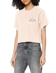 Hurley W METAL BLADES CROP POCKET CREW T-Shirt Femme guava ice FR : S (Taille Fabricant : S)