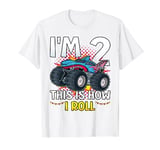 2nd Birthday I'm 2 This Is How I Roll Shark Monster Truck T-Shirt