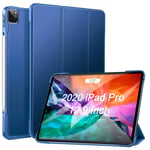 ZtotopCases Case for New iPad Pro 12.9 2020 4Gen/2021 5Gen Release, Slim Lightweight Trifold Stand Smart Folio Case Hard Cover with Auto Sleep/Wake for iPad Pro 12.9 Inch 2020/2021,Blue