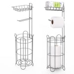 Toilet Paper Holder Free Standing Toilet Tissue Paper Roll Storage Holder - GREY