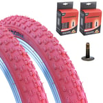 Vandorm BMX Tyres 20 x 1.95" Comp 3 Red with Schrader Valve Inner Tubes Pair