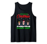 Xmas Santa Hat Reindeer Chimpanzee Christmas Pajama Tank Top