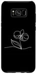 Coque pour Galaxy S8+ Dessin artistique à une ligne feuille d'orchidée