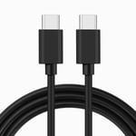 NÖRDIC 0,5 m USB 2.0 USB-C til C-kabel for iPhone 15/15 Pro/15 Plus/15 Pro Max 3A 480Mbps 60W svart