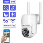 Camera de surveillance HD 2MP 1080P WiFi sans fil 2.4G + 5G Rotation 360 ° Vocal bidirectionnel Vision Nocturne APP