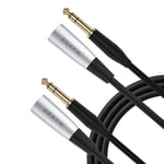 XLR Jack Cable 1M 2Pack XLR Male Jack 6.35 XLR vers 6,35 TRS Jack Câble symétrique mâle avec 3 broches