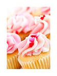 Wee Blue Coo Food Drink Cupcakes Baking Pink Icing Kitchen Wall Art Print