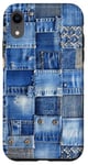 iPhone XR Blue Jeans Denim Patchwork Pattern Graphic Cool Case