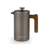 POLIVIAR Cafetiere 8 Cup- French Press Coffee Maker with Wood Handle- Double Walled Insulated Cafetiere &1 Extra Filter- Stainless Steel Coffee Press for Good Coffee and Tea (1 Liter, 34 oz)