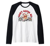 Retro Groovy Can't Catch Me Christmas Gingerbread Man Kids Raglan Baseball Tee