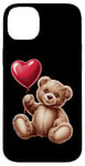 Coque pour iPhone 14 Plus Ours en peluche coeur amour joyeux Saint-Valentin