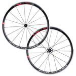 Fulcrum Racing 400 LG C17 Clincher Rim Brake Road Wheelset - Black / SRAM Shimano Pair 11-12 Speed 700c