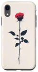 Coque pour iPhone XR Rose Minimaliste Art Floral Botanique Vintage