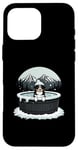 iPhone 16 Pro Max Cool Australian Shepherd in Hot Tub Case