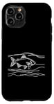 Coque pour iPhone 11 Pro Line Art Poisson & Ichtyologiste Dorado Doré