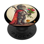 Valentine's Knight with flowers in hand costume PopSockets Adhesive PopGrip