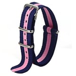 Klockarmband Natoband / nylonband 20 mm olika färger Rosa