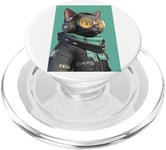 Cool Cat Airline Pilot Worker Casque DJ PopSockets PopGrip pour MagSafe