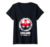 Womens England Tshirt for England Player Retro Boys England 2024 V-Neck T-Shirt