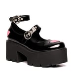 LAMODA Femme Rosey Love Mary Jane, Black Brevet Pink, 36 EU