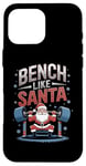 Coque pour iPhone 16 Pro Max Salle de sport Bench Like Santa Christmas