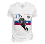 T-Shirt Homme Col V Lionel Messi Vintage Footballeur Foot Star