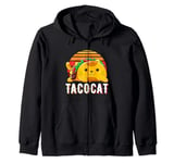 Tacocat Spelled Backwards Taco Cat Cinco De Mayo Mexican Cat Zip Hoodie